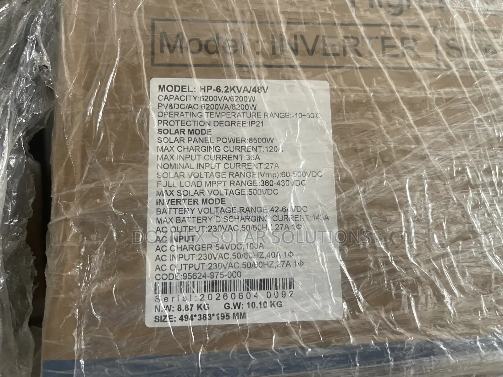 Hyper Power 6.2kva/48v Hybrid Inverter