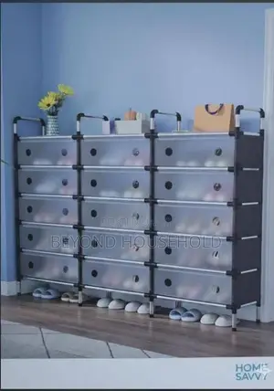 MultiTier Dustproof Shoe Cabinet Organizer With Clear Front Doors