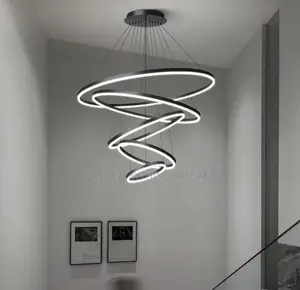 Vortex Spiral 5-Ring Chandelier(For Duplex & Staircase)