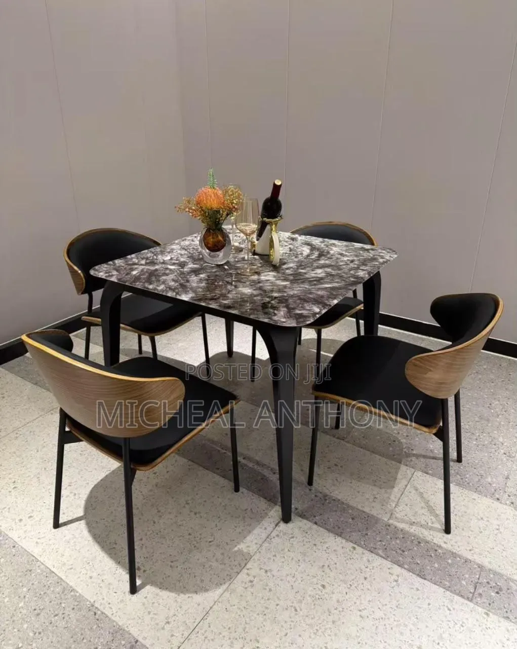 New Design Dining Table Four Seaters With Marble Top