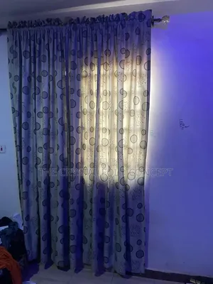 Neatly Used Curtains 4sets 2 Piece Per Window and Rails