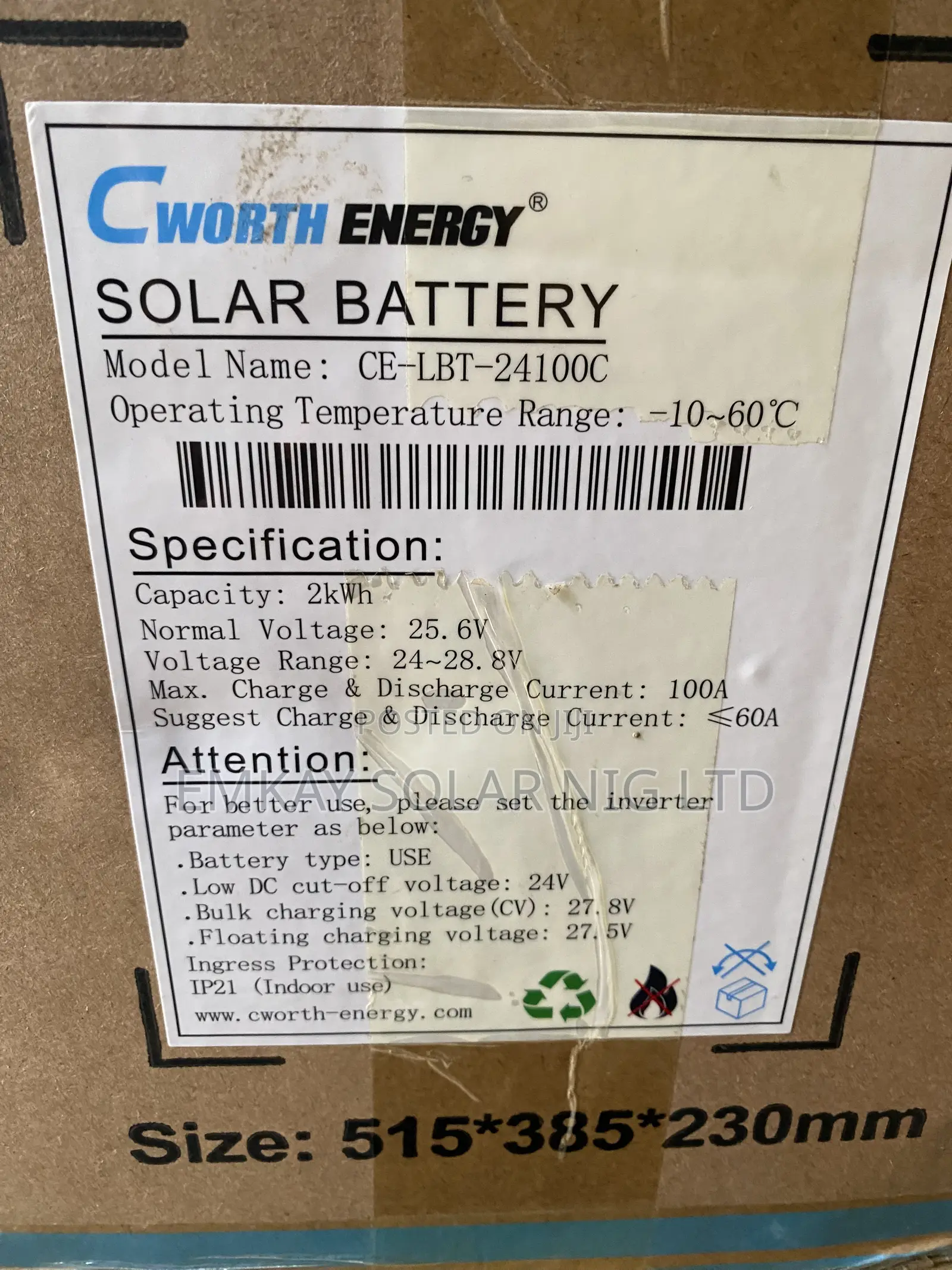 C Worth 2kwh Battery