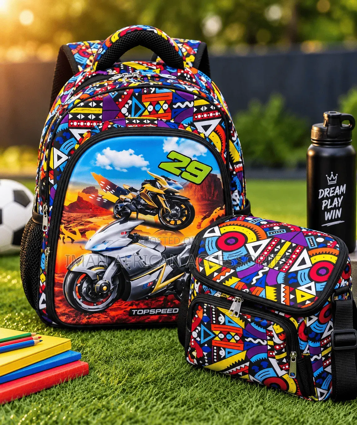 Ankara Backpack and Lunch Bag