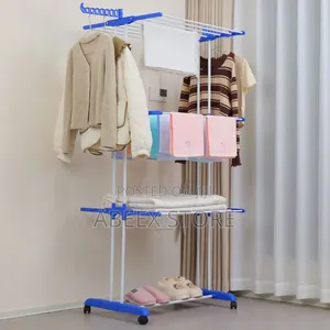 3-Layer Movable Clothes Drying Rack / Towel Hanger