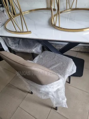 Cross Leg 6 Seater Marble Dining Table