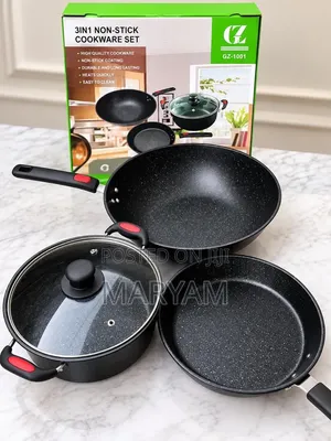 3 in 1 Non-Stick Cookware Set – Brand New