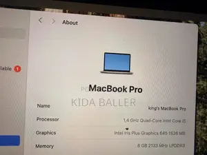 Laptop Apple MacBook Pro 2020 8GB Intel Core i5 HDD+SSD 256GB