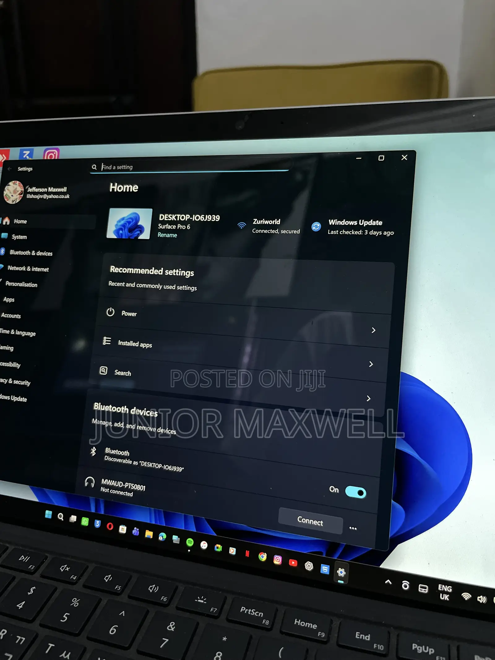 Laptop Microsoft Surface Pro 8GB Intel Core i5 SSD 256GB