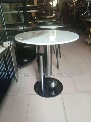 Marble Side Tables With Metal Base.
