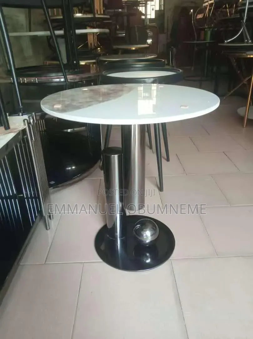 Marble Side Tables With Metal Base.