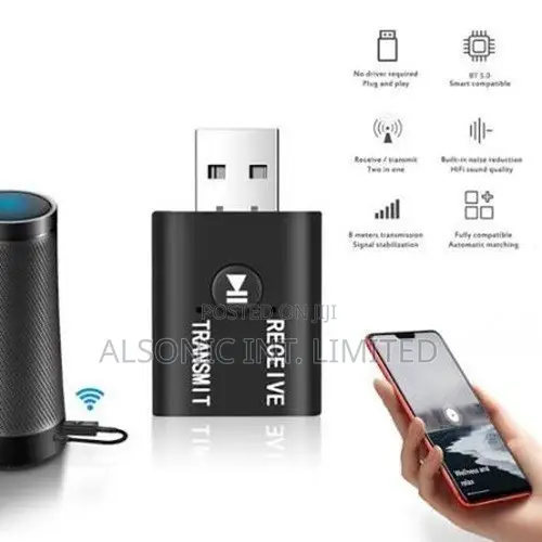 USB 2 in 1 Audio Receiver Transmitter, Bluetooth 5.0 Receiver TraNSMIT