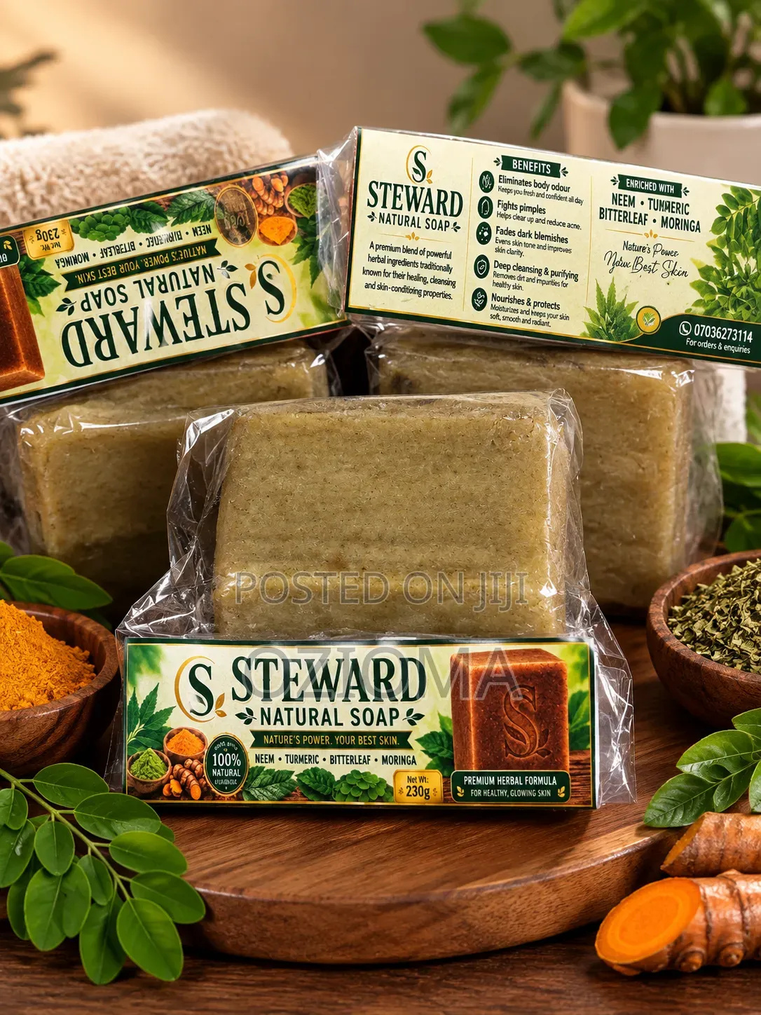 Moringa|Tumeric|Neem|Bitterleaf Soap|Clear Dark Spots|Fights Acne|Glow