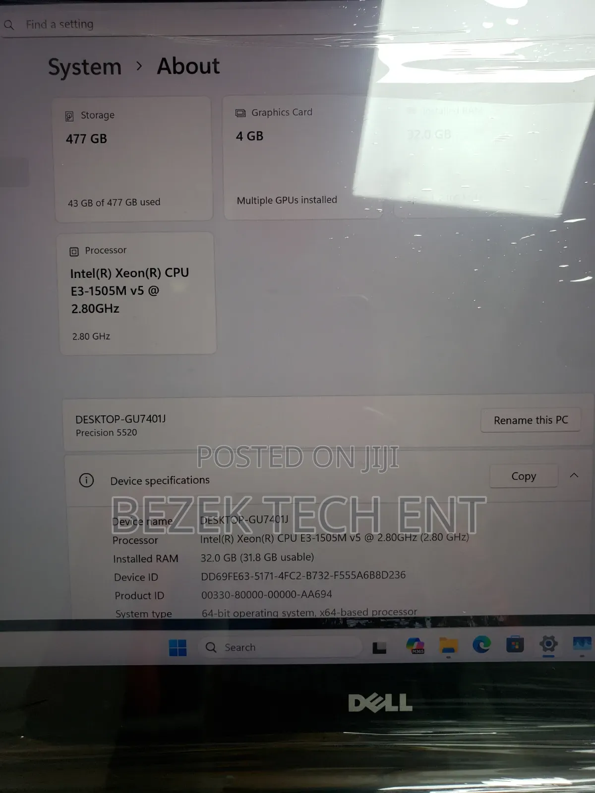 New Laptop Dell Precision 5520 32GB Intel Xeon SSD 512GB