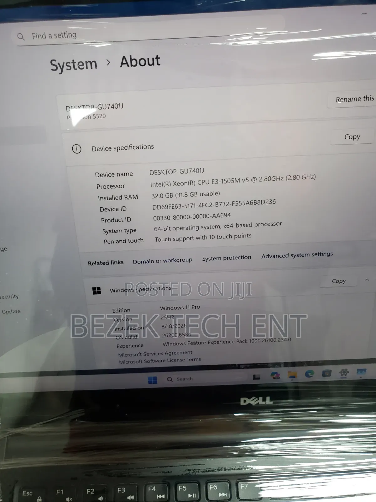 New Laptop Dell Precision 5520 32GB Intel Xeon SSD 512GB