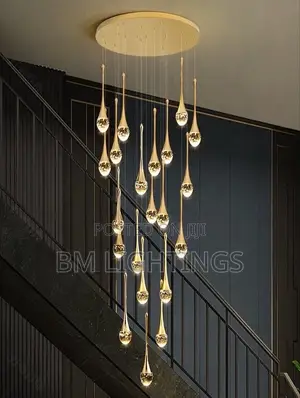 Water Drop Staircase Chandelier - Teardrop Long Drop Pendant