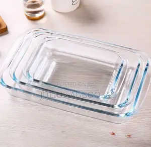 3pcs Rectangle High Borosilicate Glass Multipurpose Dish Set.