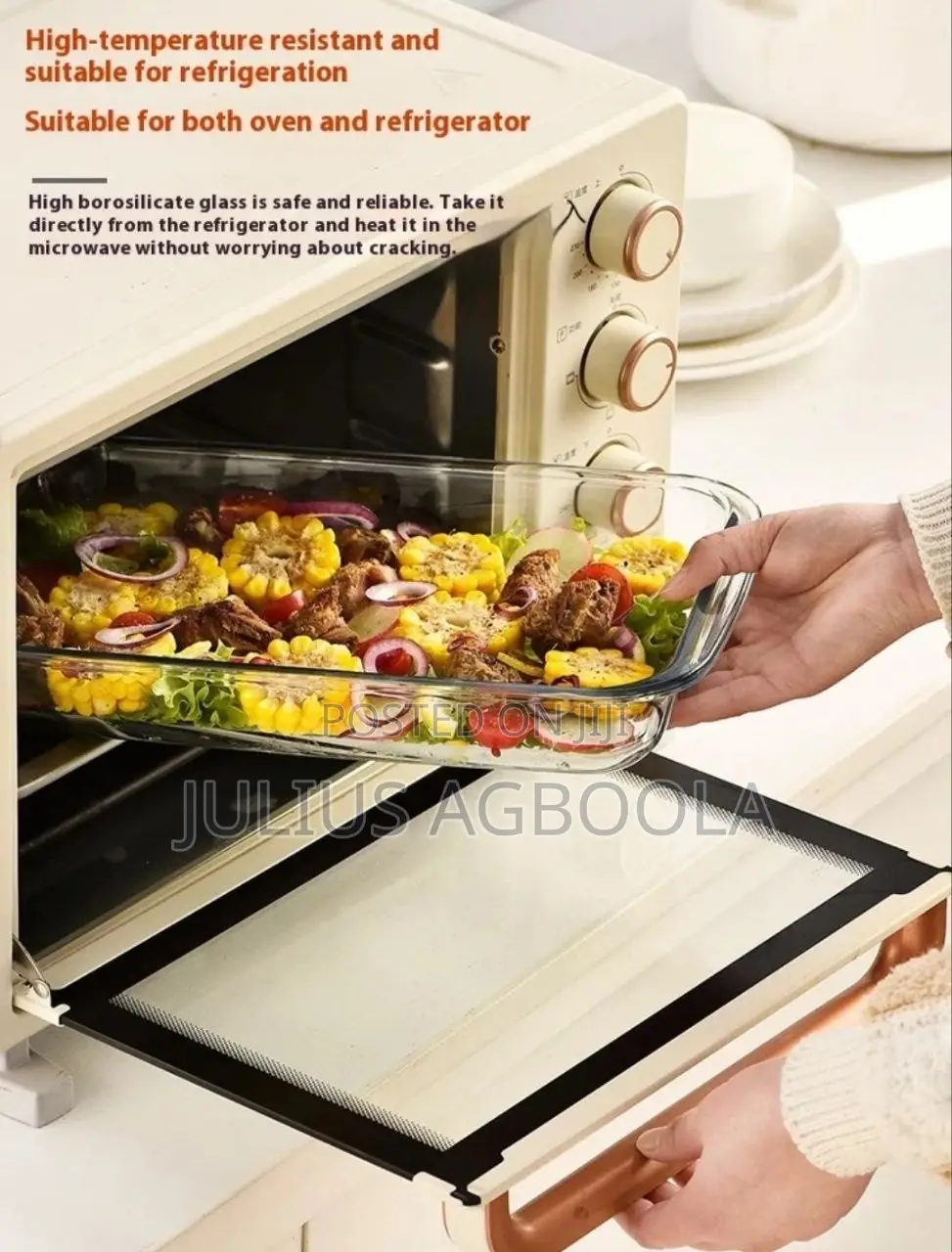 3pcs Rectangle High Borosilicate Glass Multipurpose Dish Set.