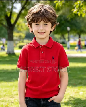 POLO RALPH LAUREN Boys/Girls Red Cotton Mesh Polo Shirt