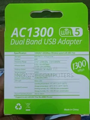 AC1300 Dual Band USB Wi-Fi Adapter 1300Mbps Wireless Network Card
