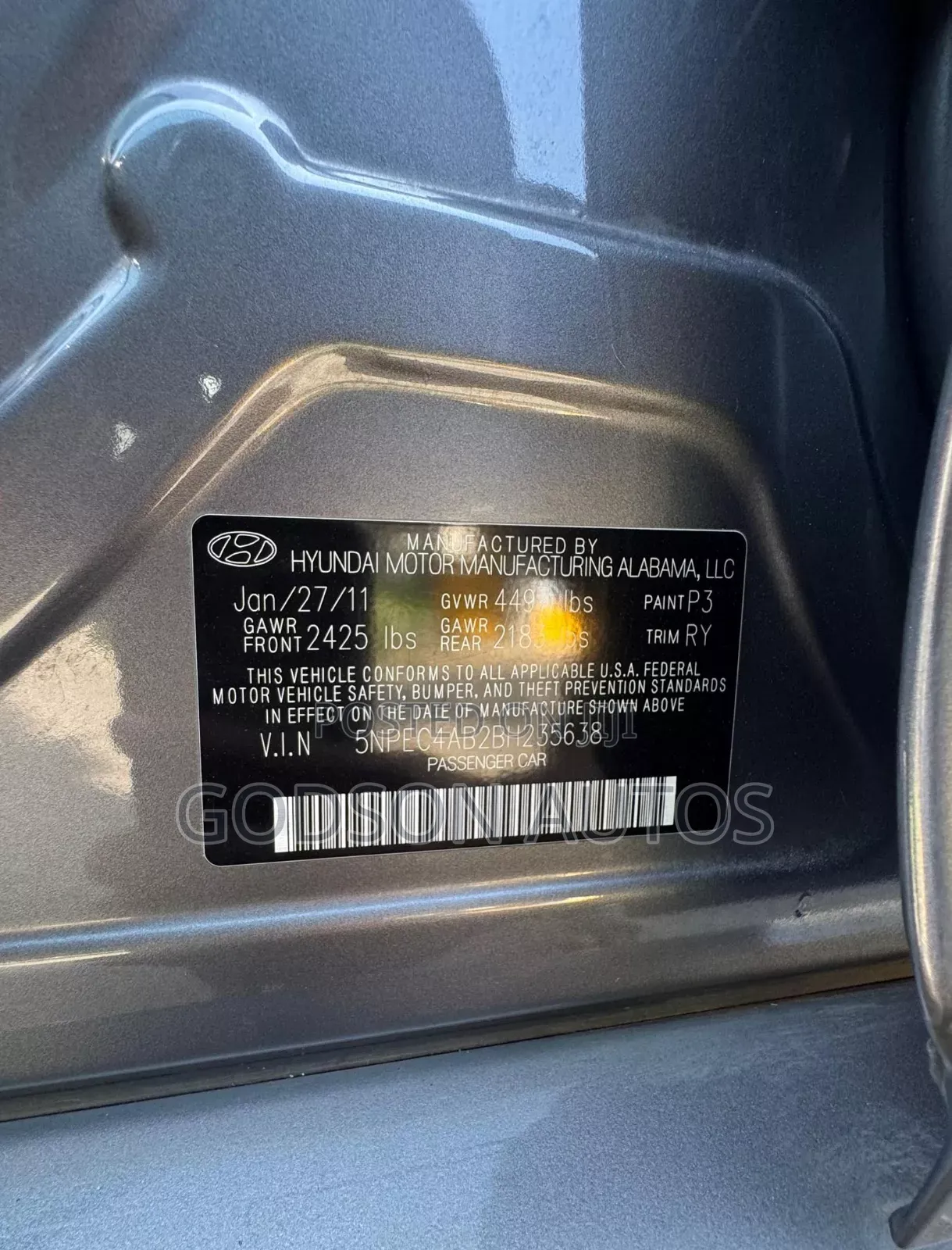 Hyundai Sonata 2011 Gray