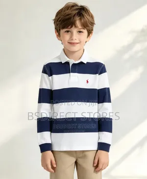 Polo Ralph Lauren Unisex Long Sleeves Polo Shirt White Blue