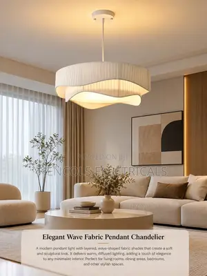 Elegant Wave Fabric Pendant Chandelier