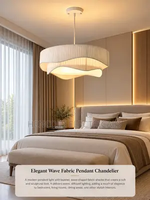 Elegant Wave Fabric Pendant Chandelier