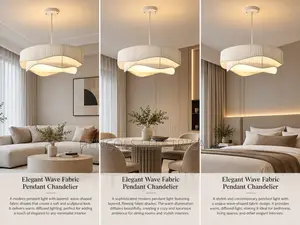 Elegant Wave Fabric Pendant Chandelier