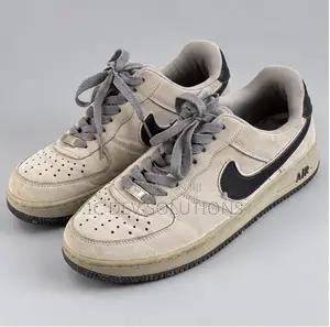 Nike Air Force 1 Beige and Black Sneakers