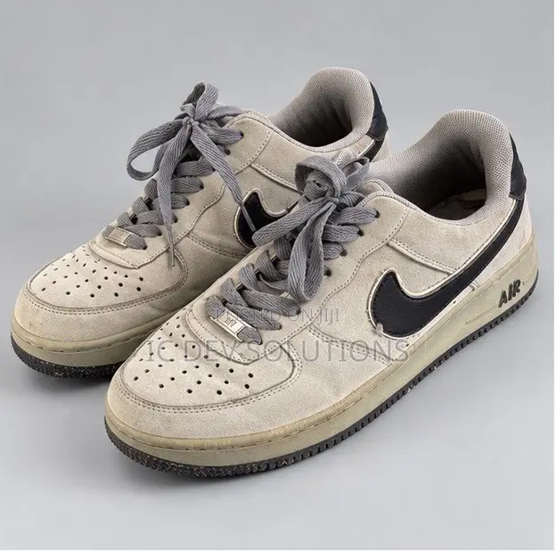 Nike Air Force 1 Beige and Black Sneakers