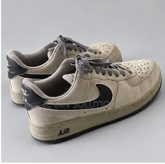 Nike Air Force 1 Beige and Black Sneakers