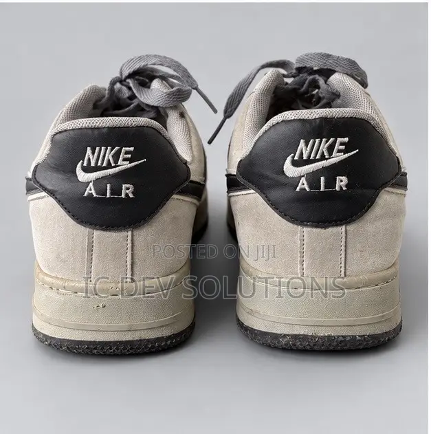 Nike Air Force 1 Beige and Black Sneakers