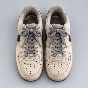 Nike Air Force 1 Beige and Black Sneakers