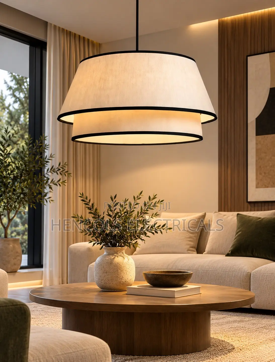 Modern Layered Fabric Pendant Light