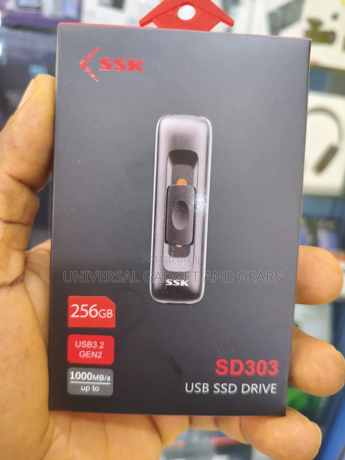 SSK 256GB Dual USB Memory Stick,Push-Pull SSD External Drive of 1000MB