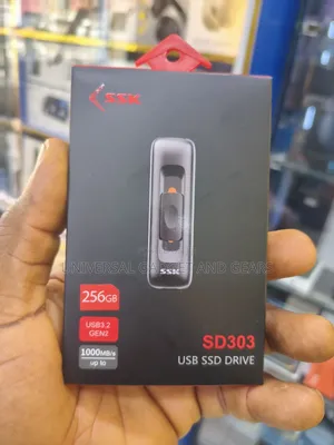 SSK 256GB Dual USB Memory Stick,Push-Pull SSD External Drive of 1000MB