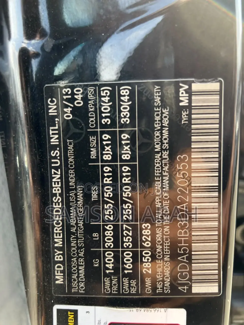 Mercedes-Benz M Class 2013 Black
