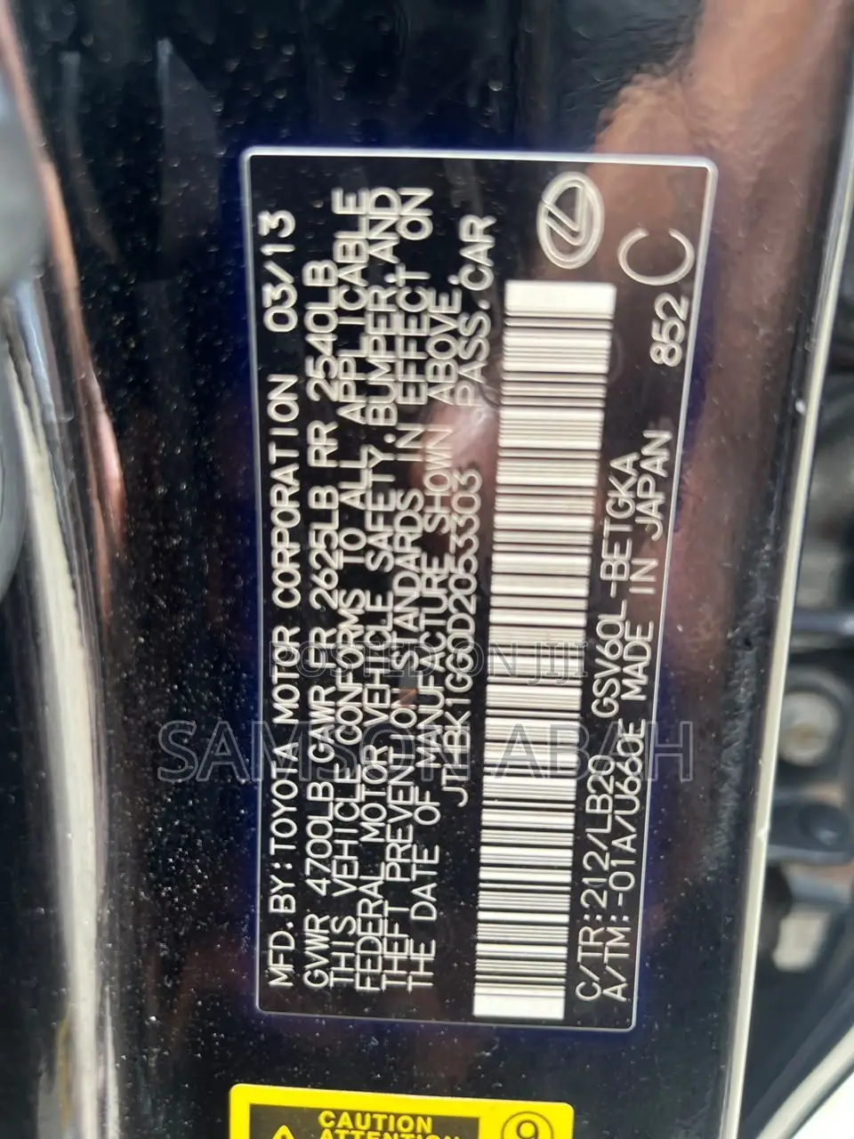 Lexus ES 2013 Black