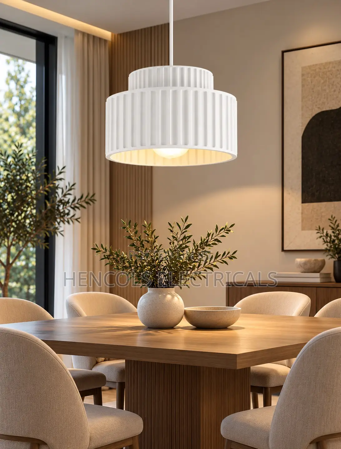 Ribbed Double-Layer Pendant Light