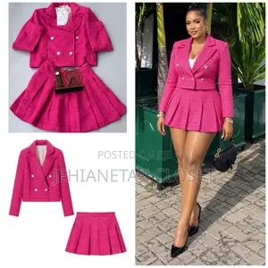 Zara Cropped Tweed Blazer Mini Skirt