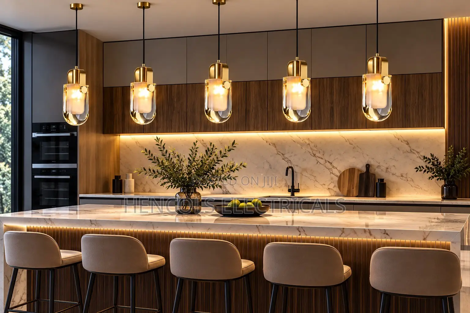 Modern Gold & Glass Pendant Light