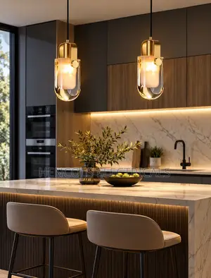 Modern Gold & Glass Pendant Light
