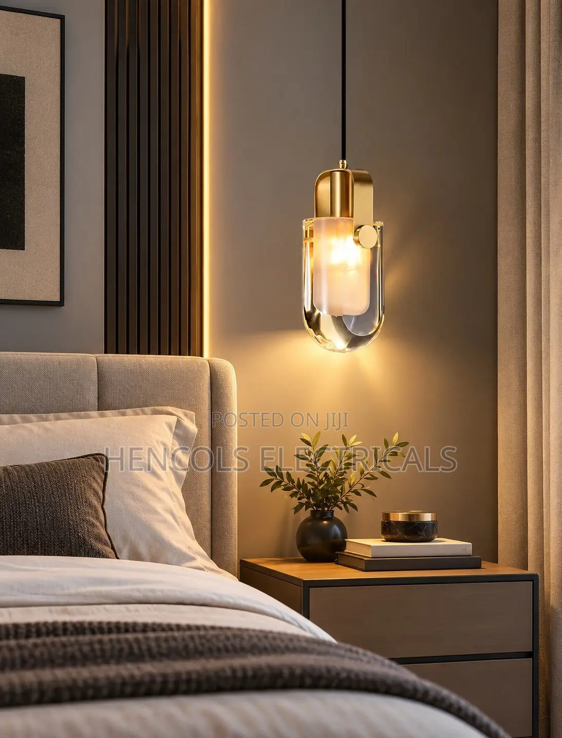 Modern Gold & Glass Pendant Light