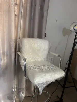 White Adjustable Swivel Bar Stool Chair