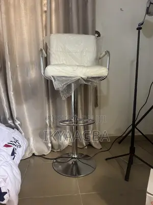 White Adjustable Swivel Bar Stool Chair