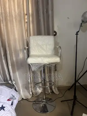 White Adjustable Swivel Bar Stool Chair