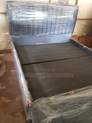 Executive 6x6ft Upholstered Bed Frame With Fluted Headboard