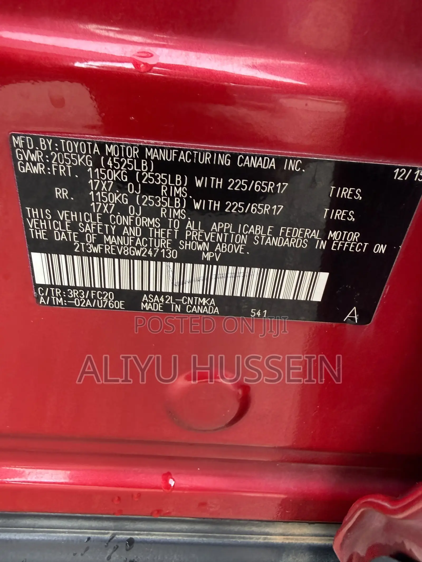 Toyota RAV4 2016 Red