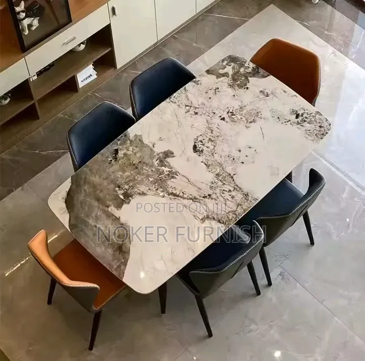 6 Dining Chairs With Marble Table