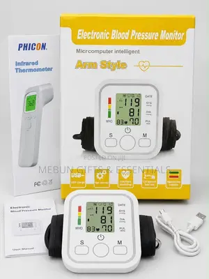 Electronic Blood Pressure Monitor Machine With Thermometer